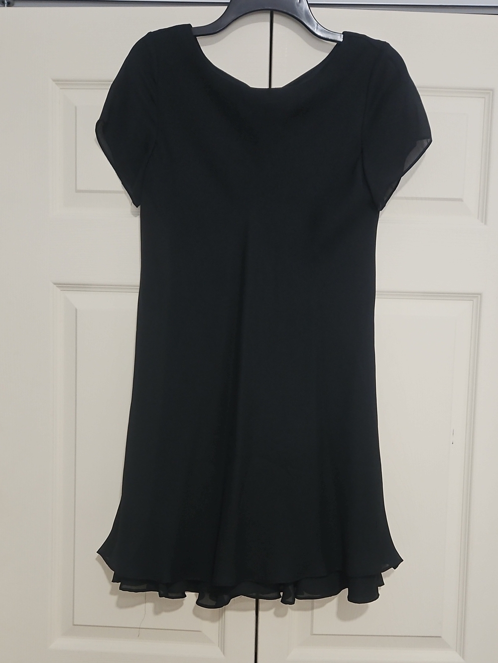 All that Jazz Black Short-Sleeve A-Line Chiffon Dress